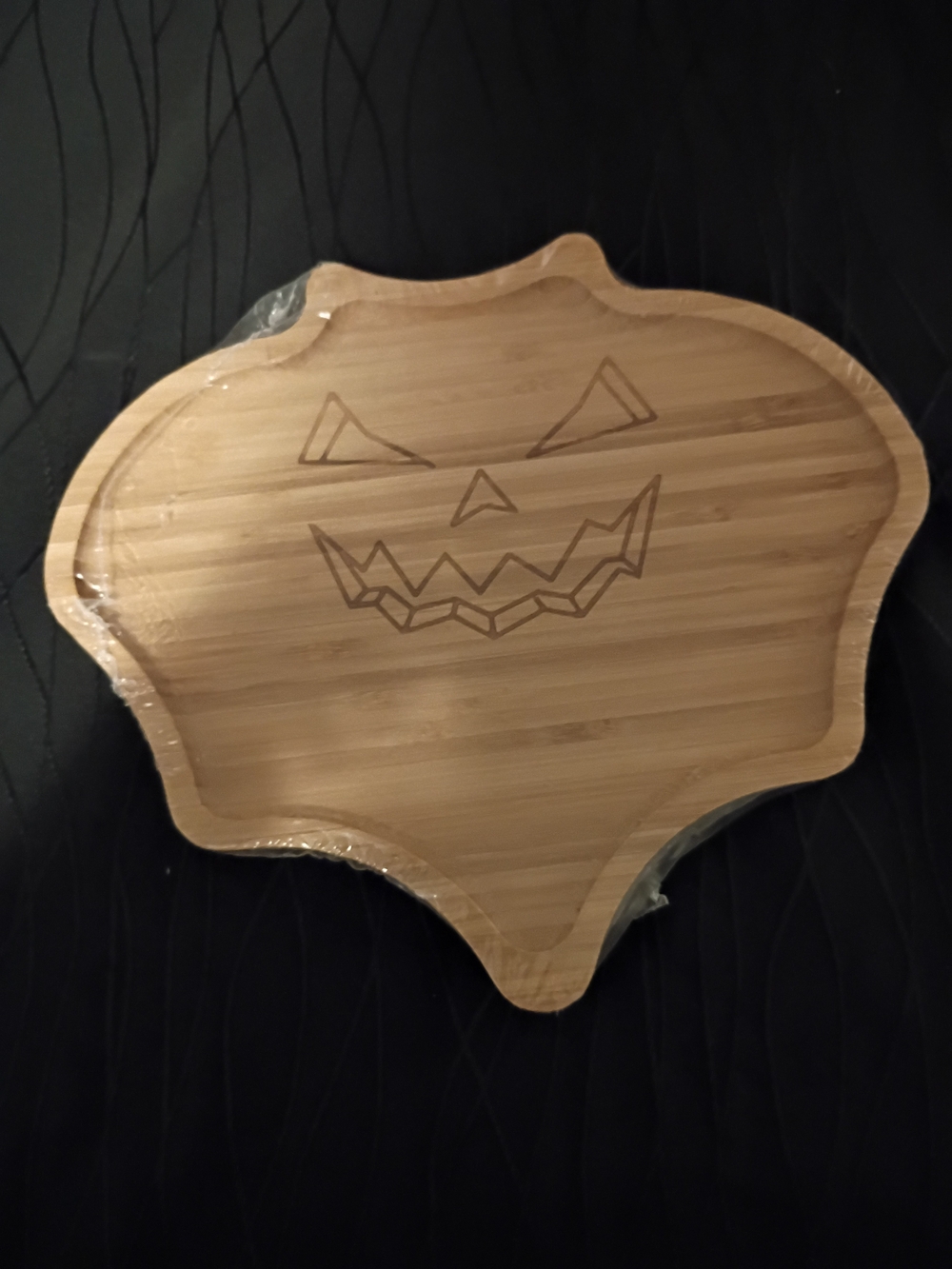 Amazon Bamboo Jack-O'-Lantern Serving Tray - Natural Wood